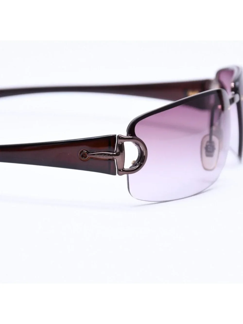 Gucci Half Rim Sunglasses Eyewear S Bkvyt Horsebit Brown